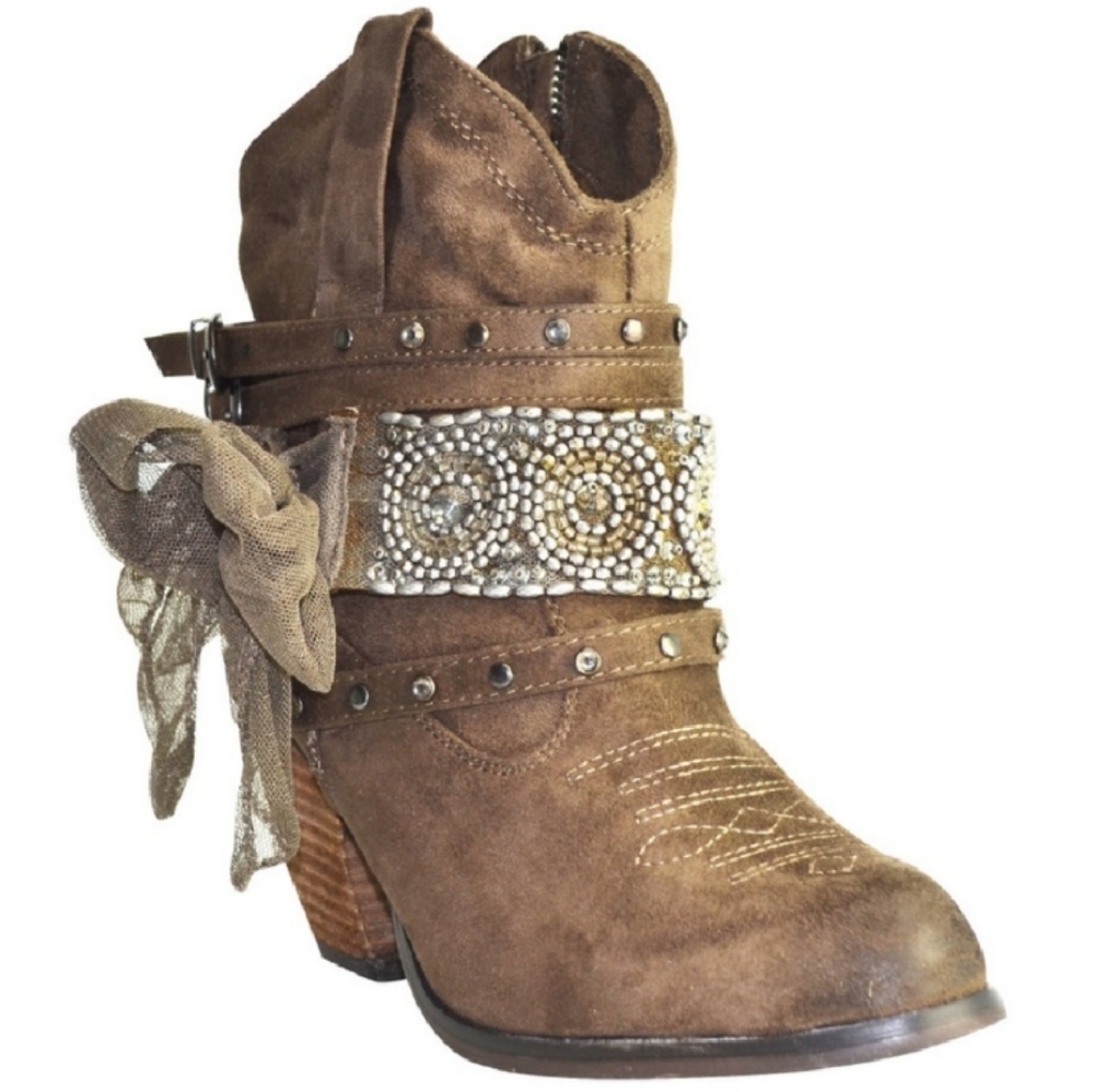 Embellished high-heeled bootie NWT